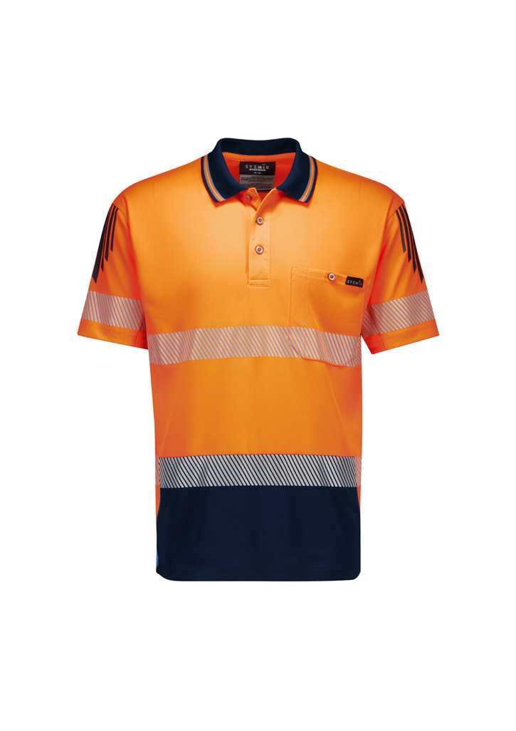 Mens Hi Vis Flux Taped Short Sleeve Polo