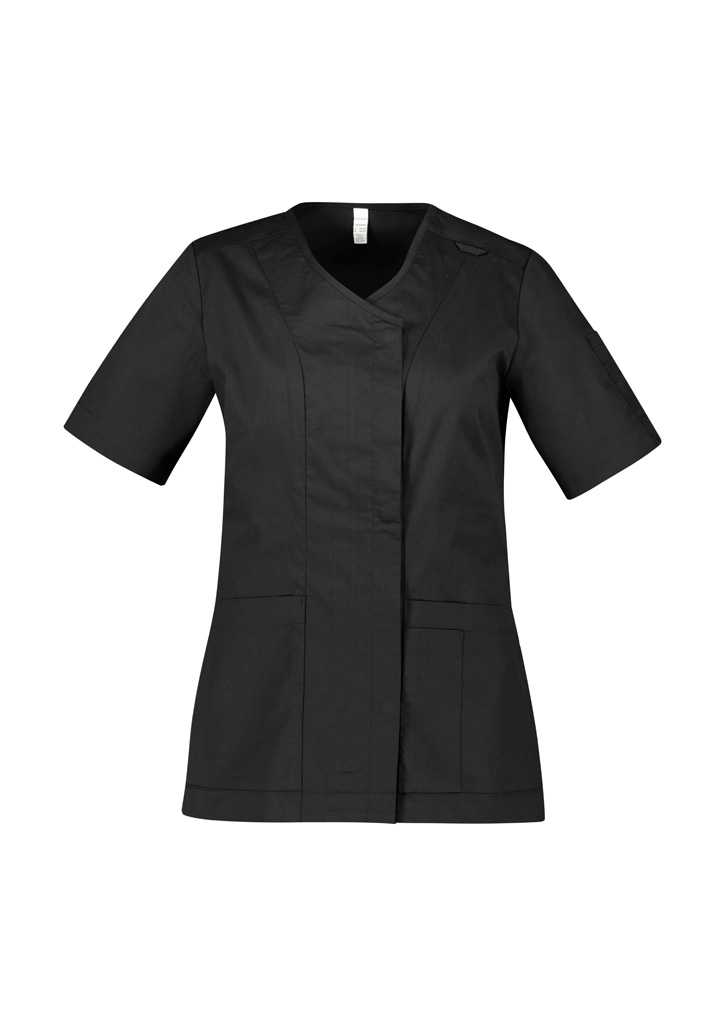 Parks Womens Zip Front Scrub Top Midnight