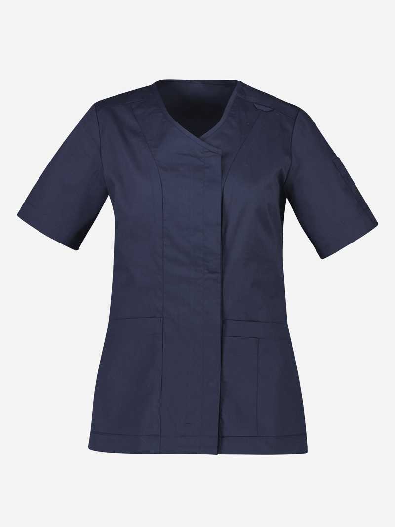 Parks Womens Zip Front Scrub Top Midnight