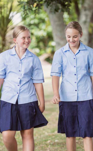 school girls walking